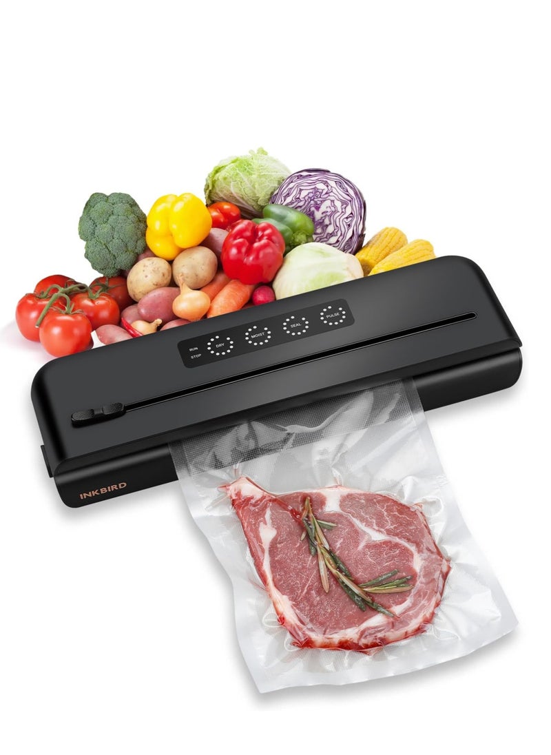 INKBIRD Vacuum Sealer Machine IVS-011 with Starter Kit, One-touch Operation, Built-in Cutter, Detachable Drip Tray, 10 Times Food Freshness Preservation