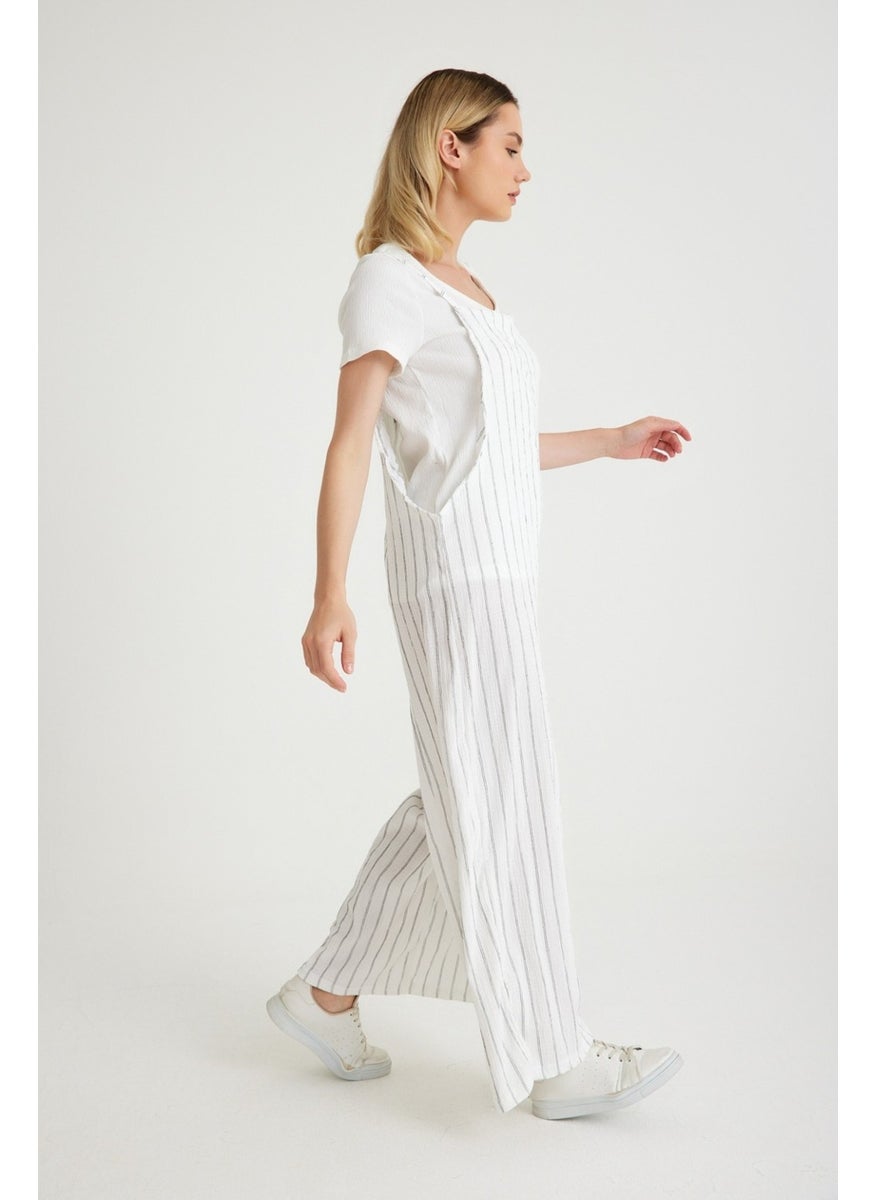 Daily Strappy Loose Cut Summer Women's Jumpsuit 5104 STRIPPED