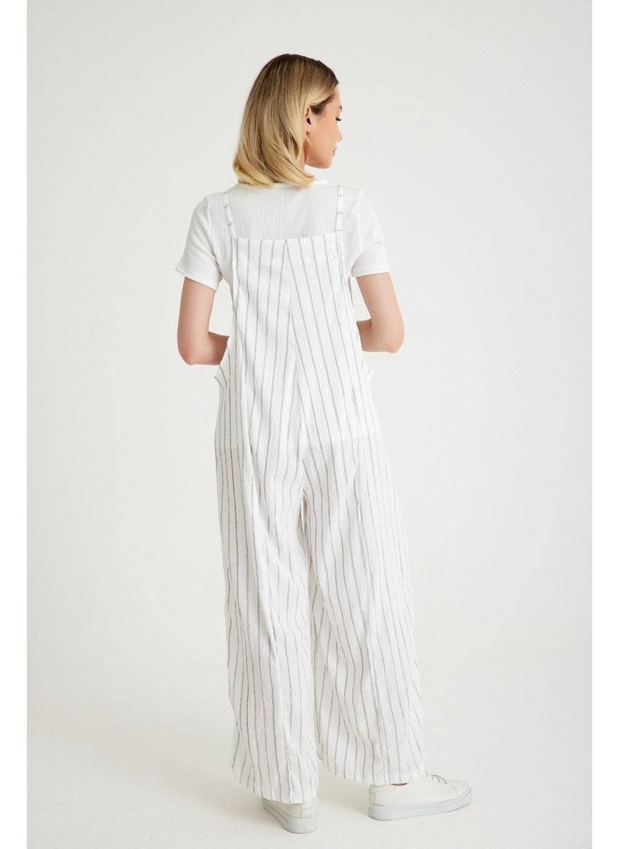 Daily Strappy Loose Cut Summer Women's Jumpsuit 5104 STRIPPED