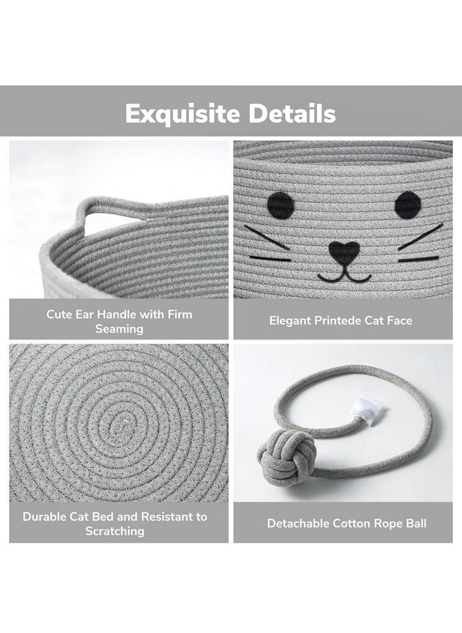 Cat Beds For Indoor Cats, Warm Soft Pet Bed Washable, Cute Cat Bed With Playing Rope Ball, Pet Gift Basket For Cat, Dog-15.7