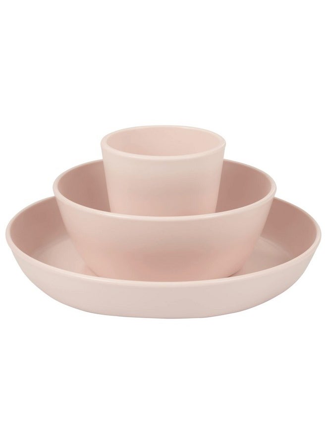 Tableware 3 Pack Dish Set- Bpa-Free Cups, Plates And Bowls Sets For Kids And Toddlers - Polypropylene Plastic Dinnerware Set (Rose) Dish Set