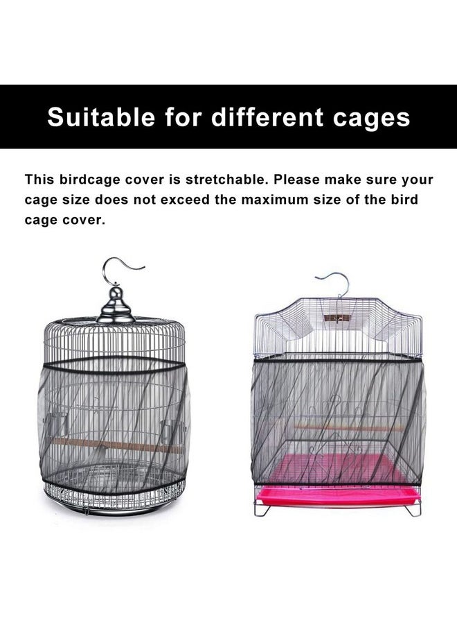 Bird Cage Seed Catcher, Bird Cage Mesh Guard Netting, Bird Cage Seed Guard Skirt, Parakeet Cage Skirt For Round Square Cages (Black)