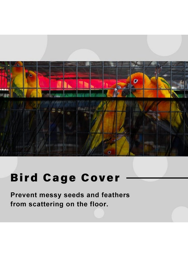 Bird Cage Seed Catcher, Bird Cage Mesh Guard Netting, Bird Cage Seed Guard Skirt, Parakeet Cage Skirt For Round Square Cages (Black)