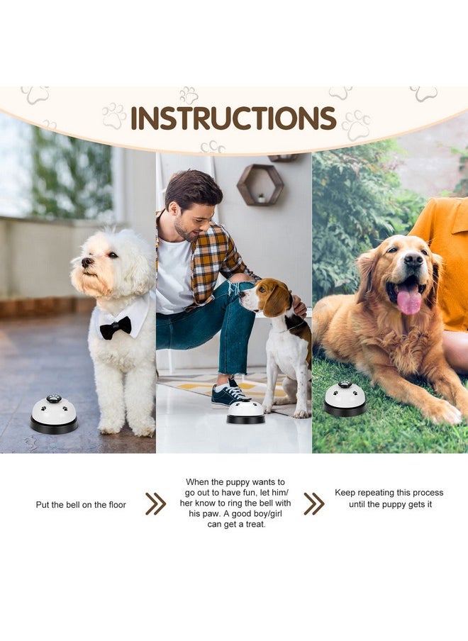 Pet Training Bells, 2 Pack Dogs Bell For Door Potty Training And To Ring To Go Outside Communication Device Dog Agilitytraining Equipment Interactive Toys (White)