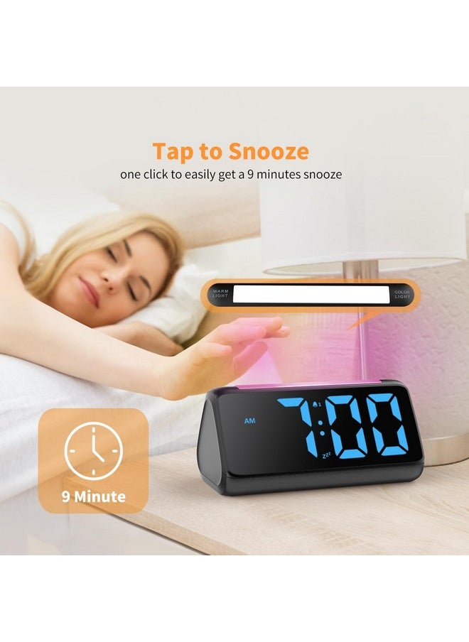 Digital Alarm Clocks For Bedrooms, Bedside Clocks With Night Light, Large Display, Dual Alarm, Snooze, Led Desk Dimmable Alarm Clock For Kids Teens