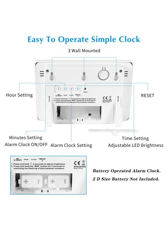 Led Digital Clock, Alarm Clock, Wall Clock, 3