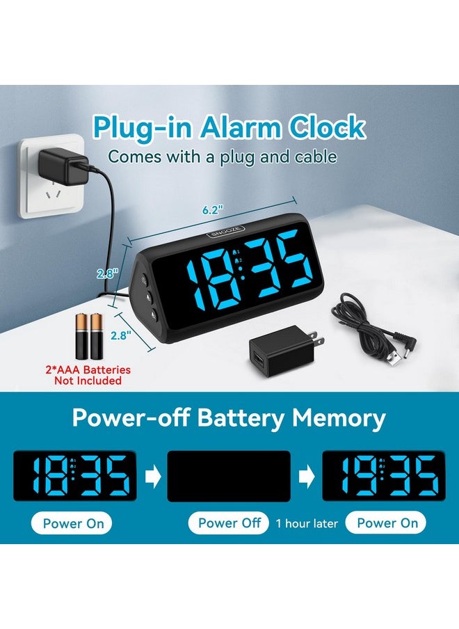 Loud Alarm Clocks For Bedrooms, Heavy Sleepers Alarm Clock With Dual Alarms, Bold Digits, 5 Dimmers, 4 Volumes, Snooze, Bedside Clock For Deep Sleepers Kids Teens Seniors, Plug In Clock, Easy To Set