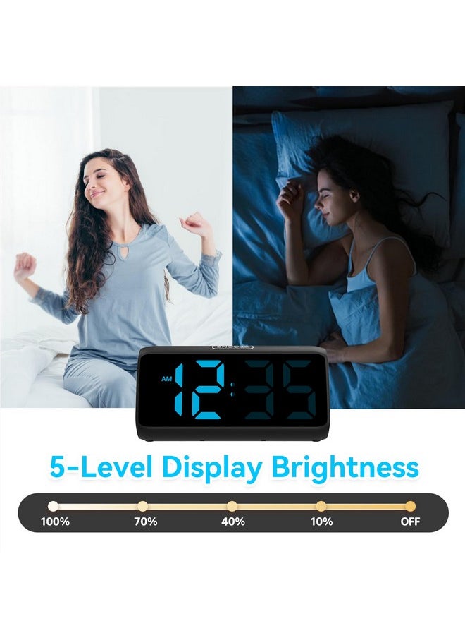 Loud Alarm Clocks For Bedrooms, Heavy Sleepers Alarm Clock With Dual Alarms, Bold Digits, 5 Dimmers, 4 Volumes, Snooze, Bedside Clock For Deep Sleepers Kids Teens Seniors, Plug In Clock, Easy To Set