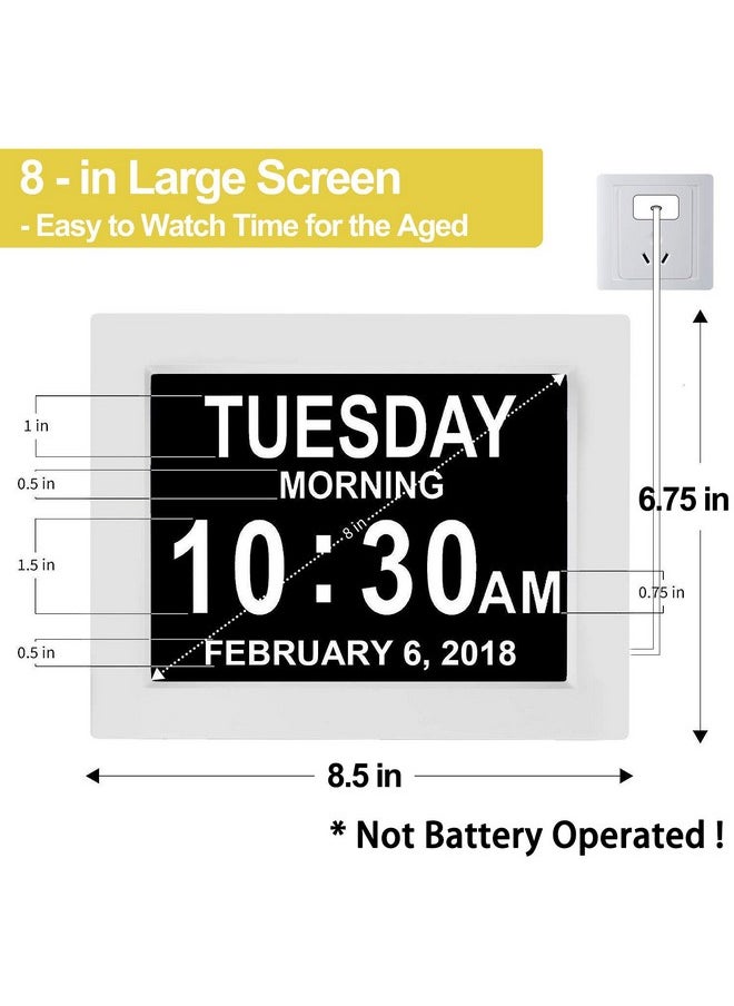 【New 2024】 Digital Calendar Alarm Day Clock - With 8