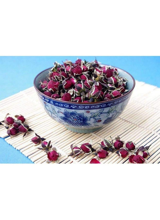 Fragrant Natural Deep Red Rose Buds Rose Petals Pure Dried Golden-Rim Rose Flowers Wholesale, Culinary Food Grade - 8 Oz