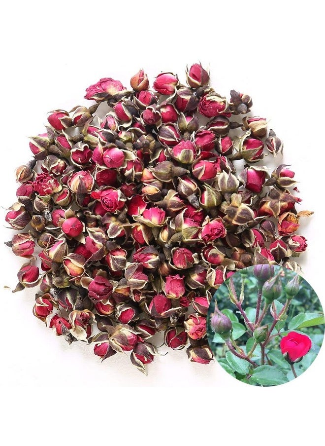 Fragrant Natural Deep Red Rose Buds Rose Petals Pure Dried Golden-Rim Rose Flowers Wholesale, Culinary Food Grade - 8 Oz