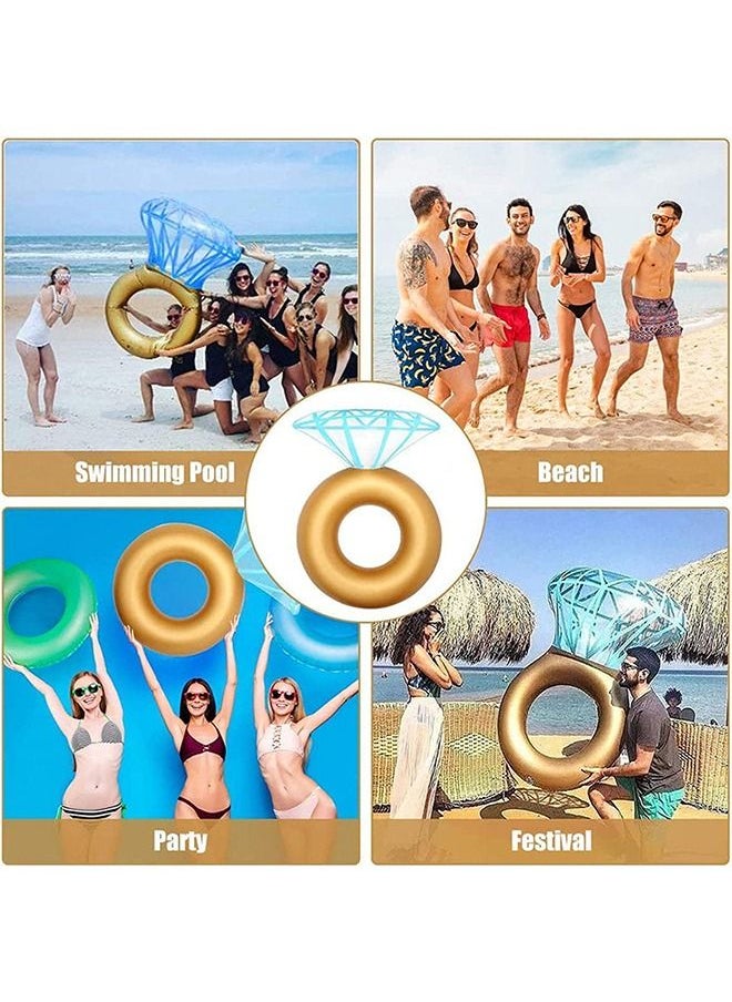 Inflatable Diamond Ring Pool Float Swimming Floaty Party Toys for Adults & Kids