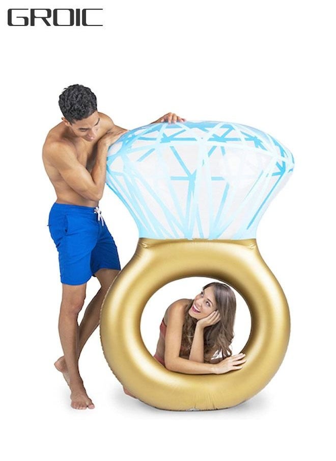 Inflatable Diamond Ring Pool Float Swimming Floaty Party Toys for Adults & Kids