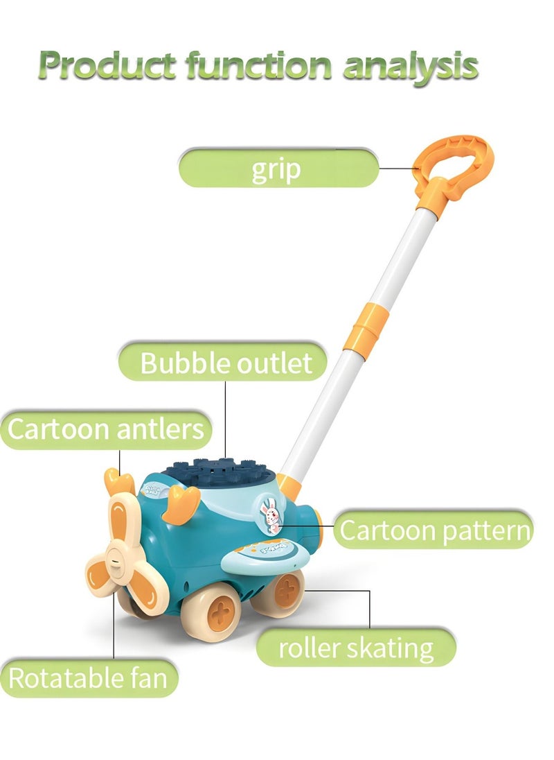 Bubble Lawn Mower Toys Machine Fun Bubbles Blowing with Lights Music Outdoor Car Push Toys,Aircraft Toys,Automatic Blower