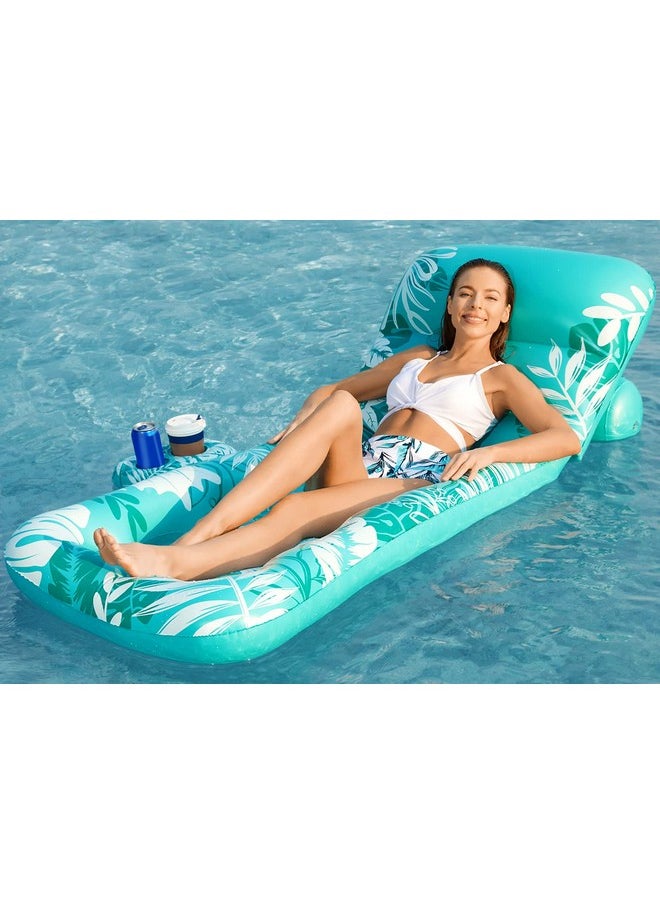 Jasonwell Inflatable Pool Float Adult - Pool Floaties Lounger Floats Floating Chair Raft with Adjustable Backrest Cup Holders Water Floaty Lake Lounge Tanning Floats Beach Party Toys for Adults Kids