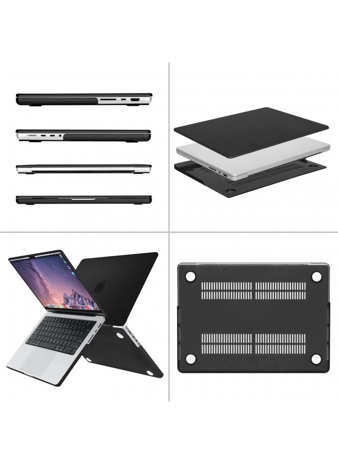 MOSISO Compatible with MacBook Pro 14 inch Case 2023 2022 2021 Release M2 A2779 A2442 M1 Pro/Max Chip with Touch ID, Protective Plastic Hard Shell Case, Black