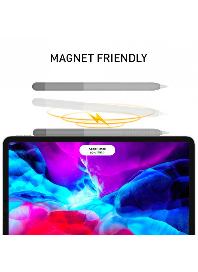 Delidigi Pencil Case Compatible with Apple Pencil 2nd Generation Case, Gradient Color Case Sleeve Silicone Cover Accessories for Apple Pencil 2nd Gen (Gradient Grey)
