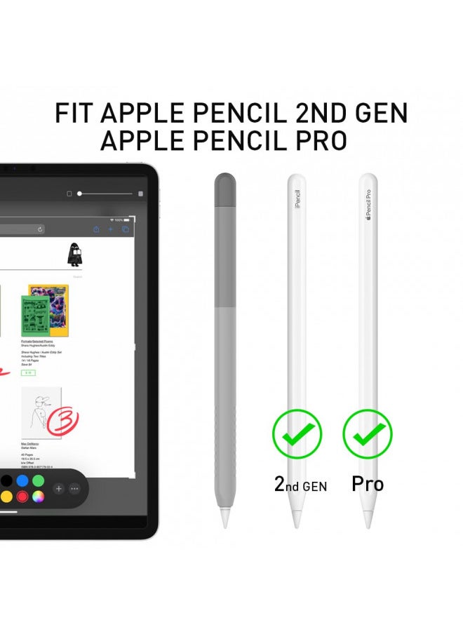 Delidigi Pencil Case Compatible with Apple Pencil 2nd Generation Case, Gradient Color Case Sleeve Silicone Cover Accessories for Apple Pencil 2nd Gen (Gradient Grey)