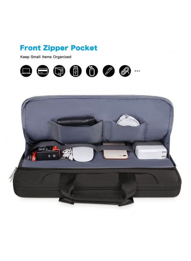 MOSISO 360 Protective Laptop Shoulder Bag Compatible with MacBook Air 15 inch M2 A2941 2023/Pro 16 inch M3 M2 M1 2023-2019, 15-15.6 inch Notebook,Matching Color Sleeve with Belt, Black