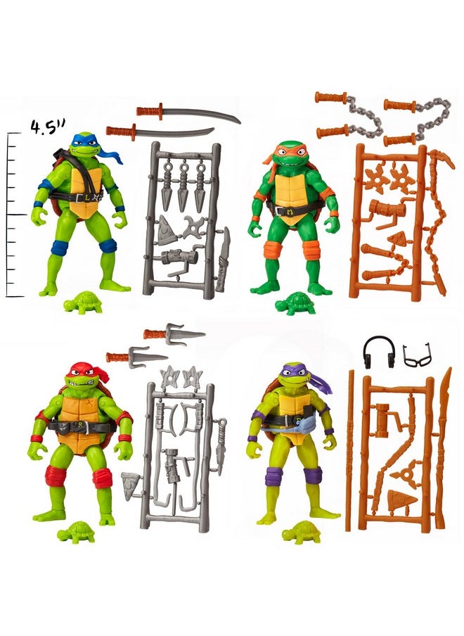 : Mutant Mayhem Basic Figure Turtle 4-Pack Bundle By Playmates Toys