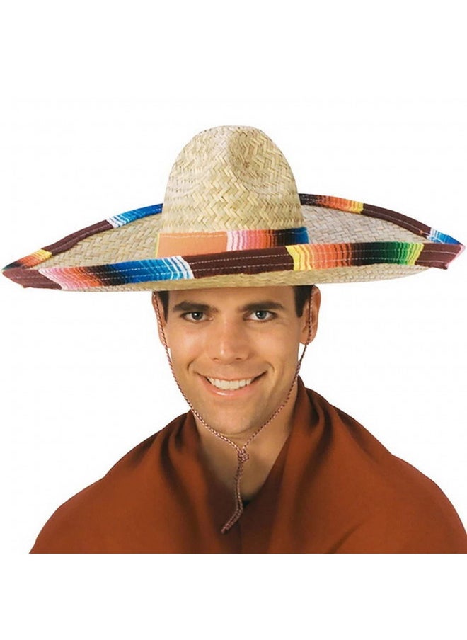 Rubie's unisex adult Sombrero With Rainbow Serape Edge and Band Party Supplies, Multi Color, One Size US