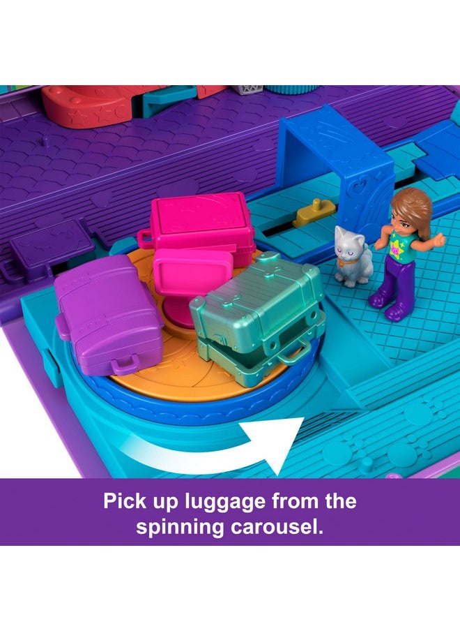 Dolls & Playset, Kitty Airways Airplane, Travel Toy With 2 Micro Dolls, Pet, Spinning Stage & Accessories