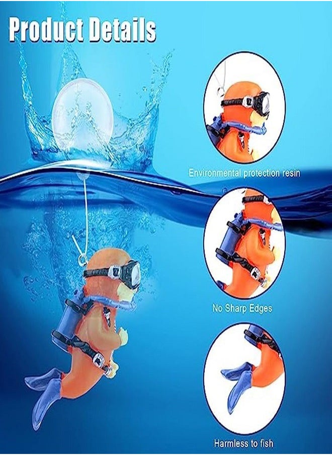 Floating Fish Tank Decorations, Aquarium Decorations, Lovely Diver Fish Tank Decorations, Floating Device Fish Tank Accessories, Suitable for All Kinds of Fish Tanks（3 Pack）