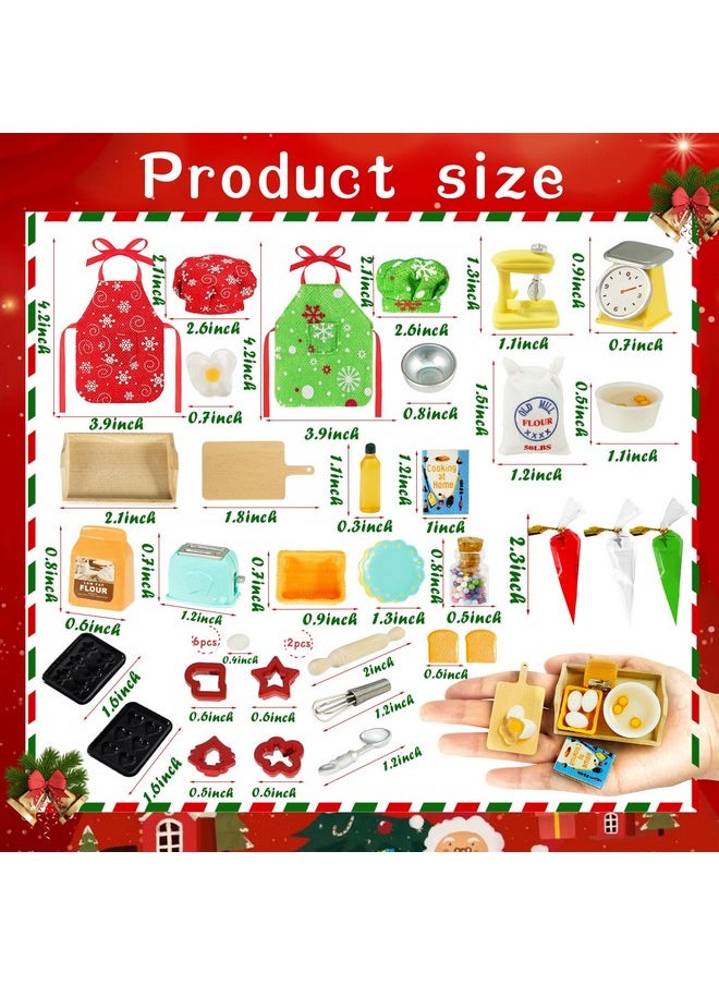 41 Pcs Christmas Elf Accessories Elf Cooking Accessories Include Baker Outfit Mini Baking Props Mini Elf Christmas Baking Accessories For Christmas Elf Clothes Accessories Decorations