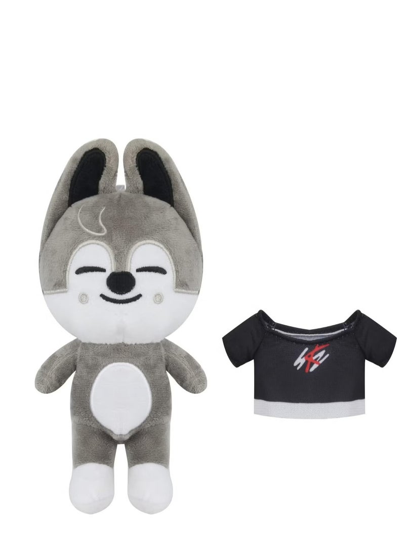 Anime Skzoo Plush Doll Stuffed Animal Plushie Toy Figures Decoration Kids Fans Gifts Souvenir (Grey Wolf)