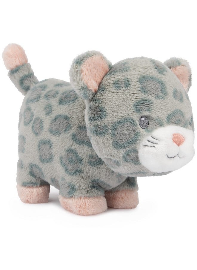 Baby Safari Friends Collection Plush Leopard With Chime, Sensory Toy Stuffed Animal For Babies And Newborns, Gray/Pink, 7
