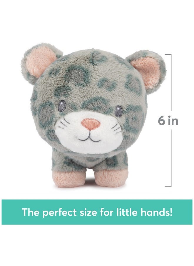 Baby Safari Friends Collection Plush Leopard With Chime, Sensory Toy Stuffed Animal For Babies And Newborns, Gray/Pink, 7