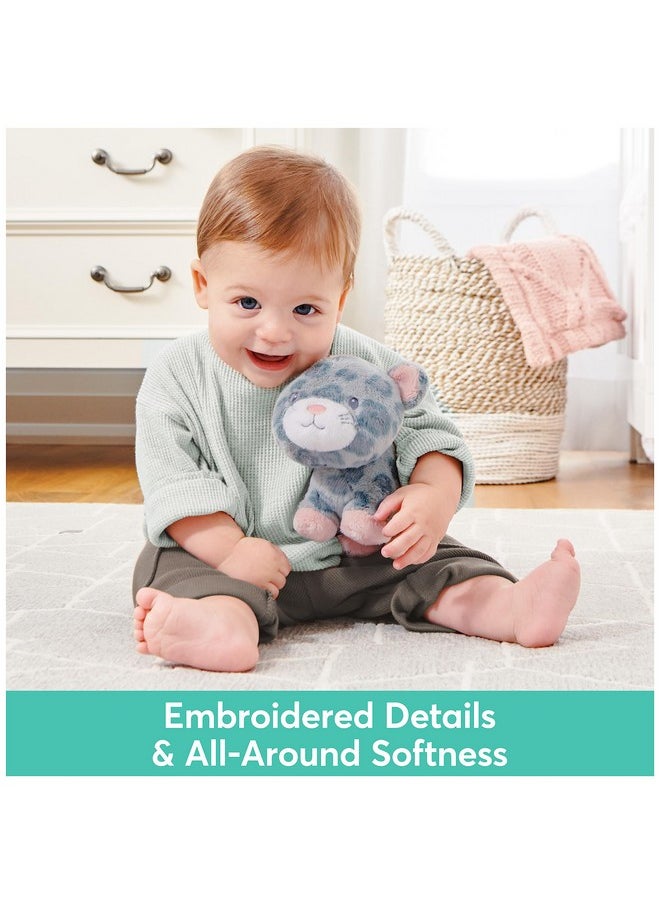 Baby Safari Friends Collection Plush Leopard With Chime, Sensory Toy Stuffed Animal For Babies And Newborns, Gray/Pink, 7