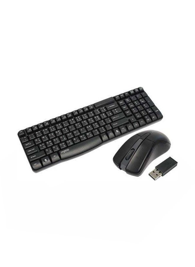 Rapoo X1800 Wireless Keyboard And Mouse Combo Bundle Black 11591 Black