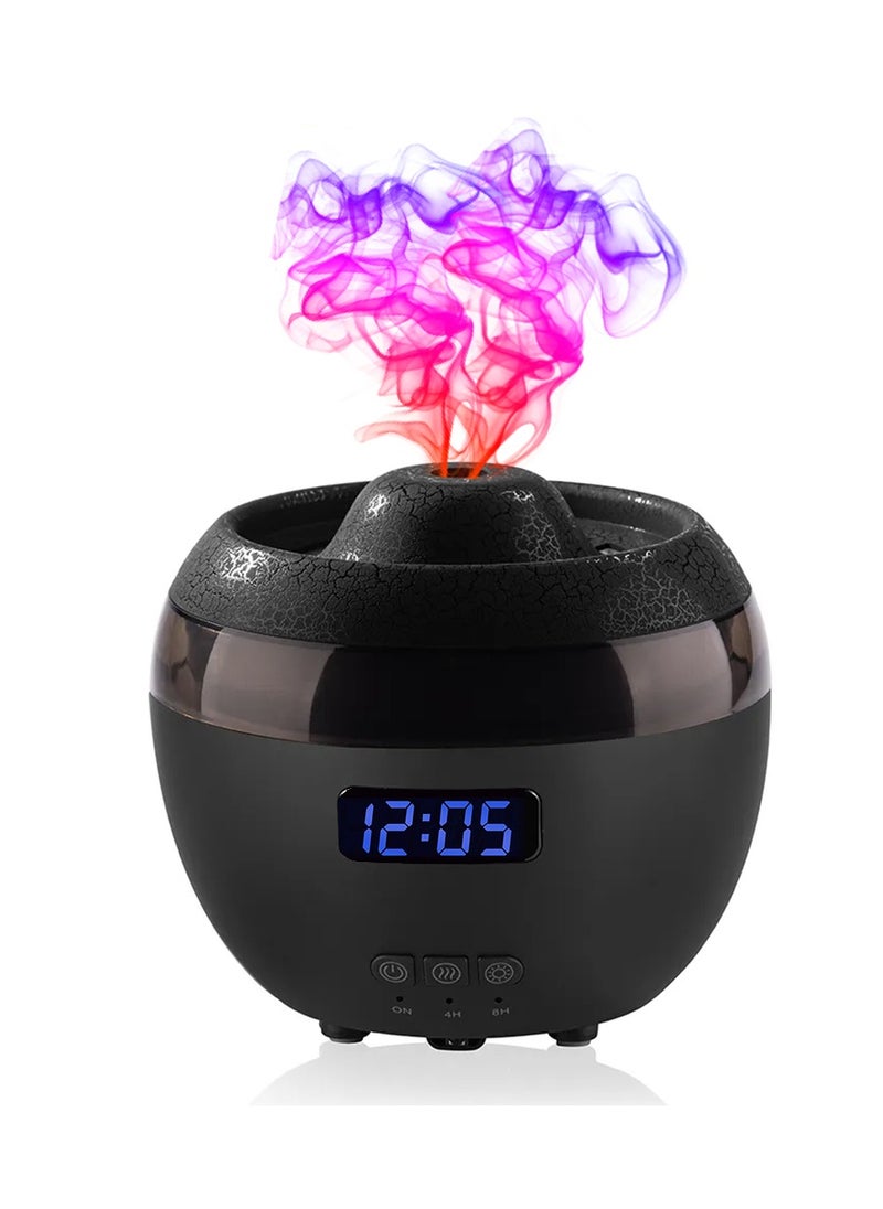 Multifunctional Remote Control Dynamic Volcano Jellyfish Spray Aroma Diffuser with Clock Dynamic Air Humidifier RGB Flame Mood Lamp Essential Oil Diffuser