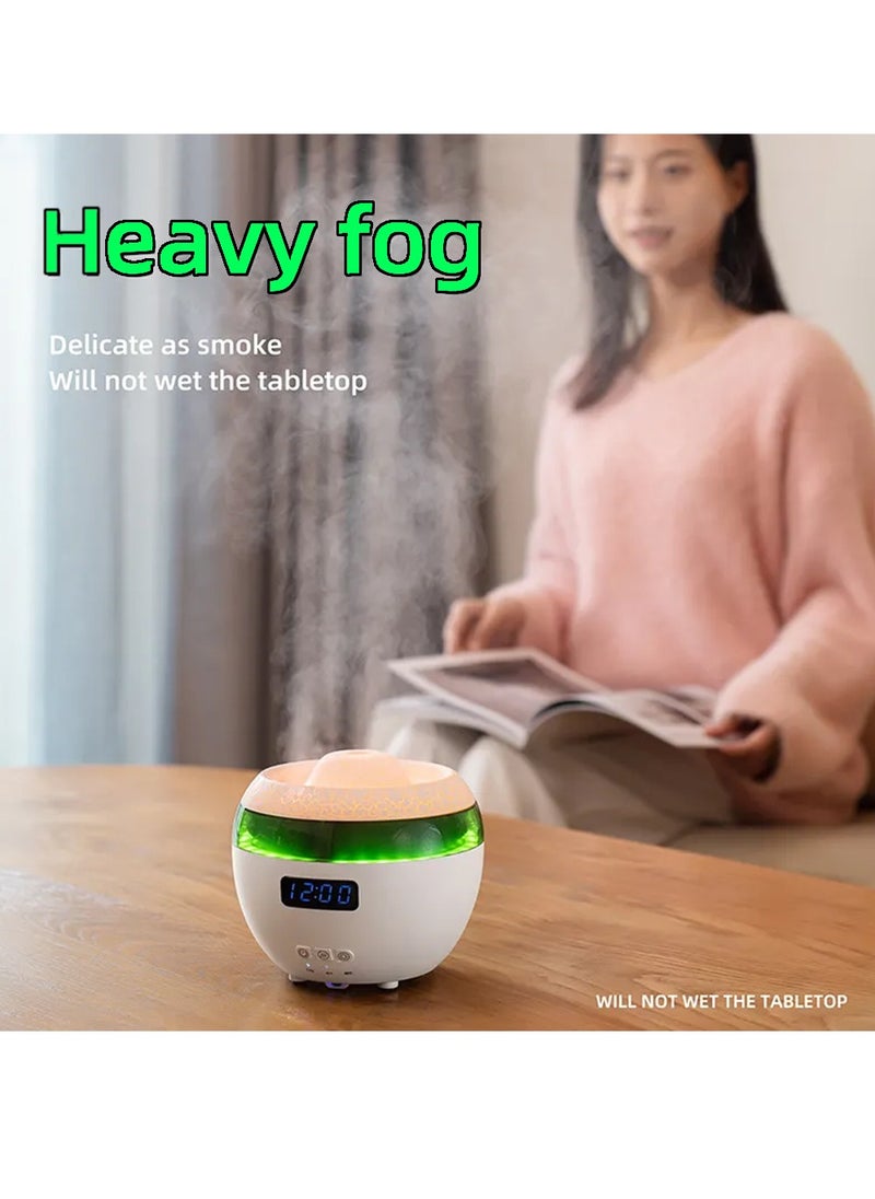 Multifunctional Remote Control Dynamic Volcano Jellyfish Spray Aroma Diffuser with Clock Dynamic Air Humidifier RGB Flame Mood Lamp Essential Oil Diffuser