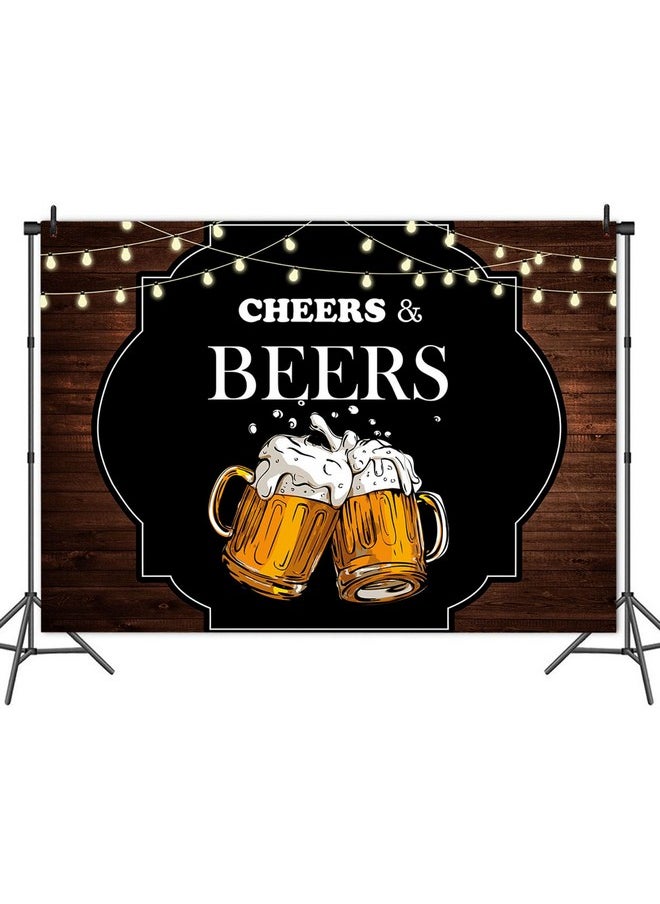 Cheers And Beers Mug Theme Photography Backdrops Retro Rustic Vintage Wooden Board Photo Background 30Th 40Th 50Th Birthday Party Decoration Studio Props Cake Table Banner 7X5Ft