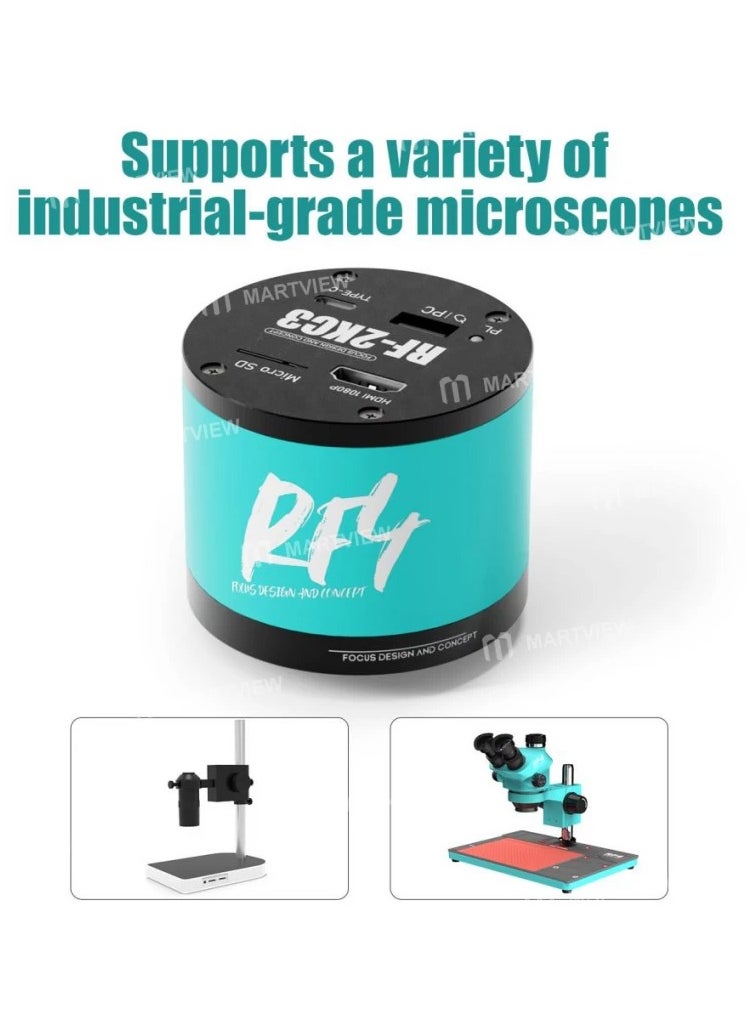 RF4 RF-2KC3 2K HD Output High-Resolution Adjustable Camera for Trinocular Stereo Microscope