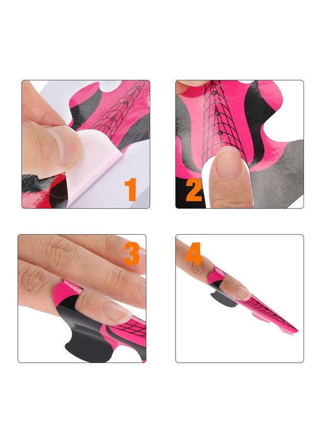 Rotekt 100pcs Nail Forms for Nail Extension UV Paper Tray Nail Art Accessories