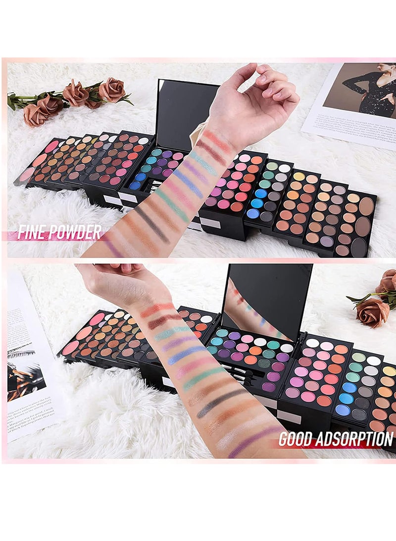 M 148 Colors Makeup Pallet,Professional Makeup Kit for Women Full Kit, All in One Makeup Sets for Women & Beginner, Include Eyeshadow, Lipstick, Eyeliner, Concealer, Makeup Brush (045 Set-Black) 045 set