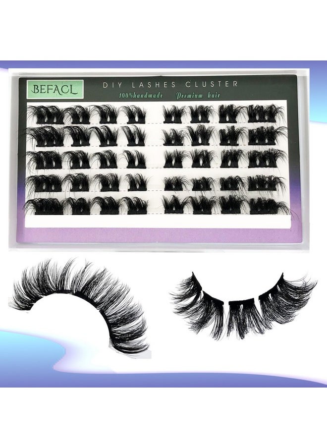 R Eyelash Extensions 3D Flat Diy Lash Clusters D Curly 9-18Mm Mix Individual Wispy Mink Lashes Cluster False Eyelashes For Self Application Diy At Home, By Befacl