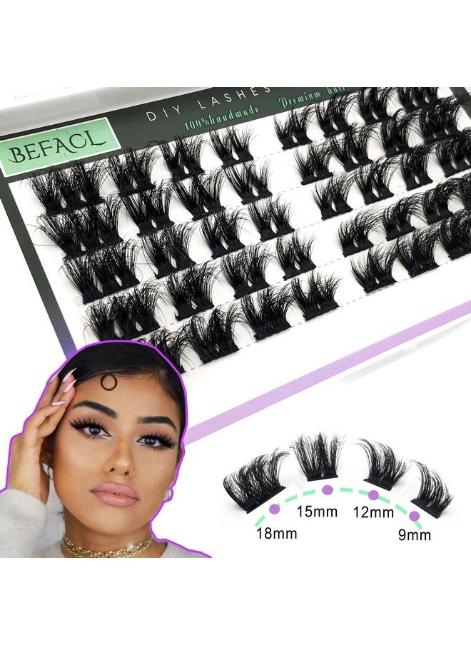 R Eyelash Extensions 3D Flat Diy Lash Clusters D Curly 9-18Mm Mix Individual Wispy Mink Lashes Cluster False Eyelashes For Self Application Diy At Home, By Befacl