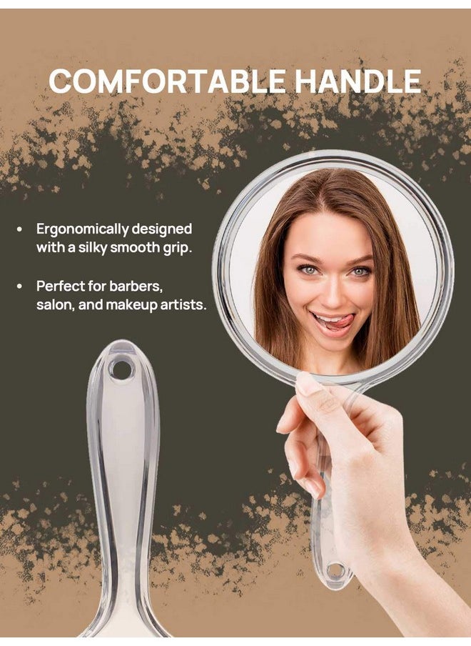 Hand Mirror, Double-Sided Handheld Mirror 1X/3X Magnifying Mirror With Handle, Pack Of 1 (Clear)