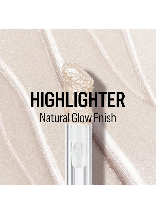 2 Colors Liquid Blush And Highlighter, Natural Matte Face Blush High Glossy Liquid Illuminator, Silky Lightweight Blendable, Cool Pink & Champagne