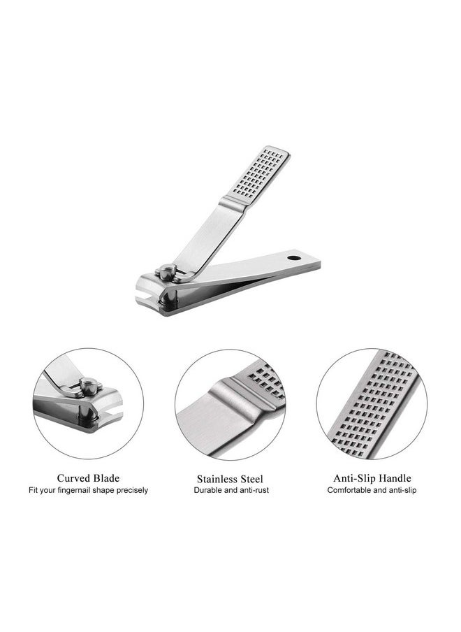 HAWATOUR Nail Clippers Set, Ultra Sharp Sturdy Fingernail and Toenail Clipper Cutters with Visibly Tin Case, Silver