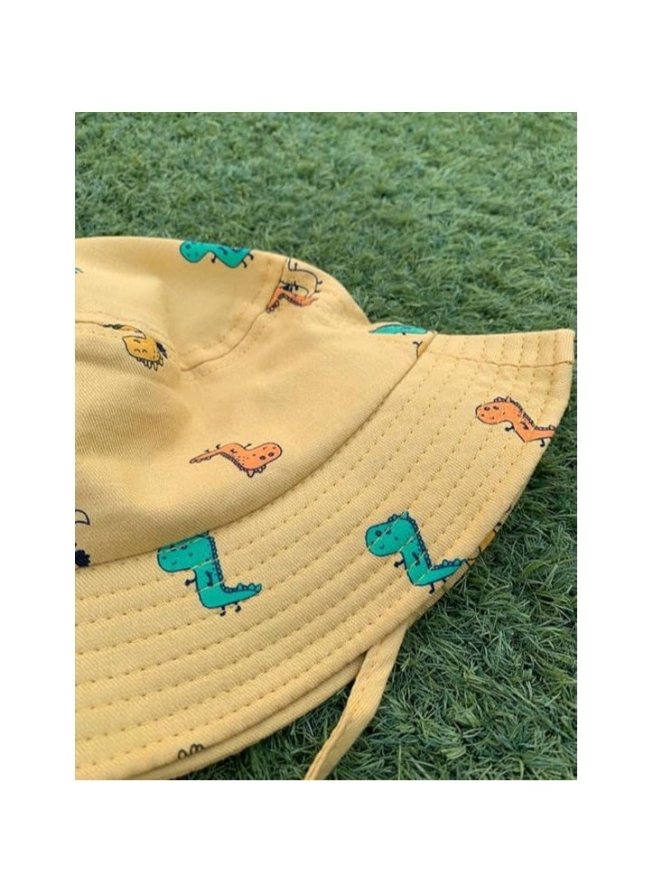 TGC Kids Summer Cotton Bucket Hat No Deformation Sun Protection for All Season Beach Vacation Getaway Headwear (2-6 Years)