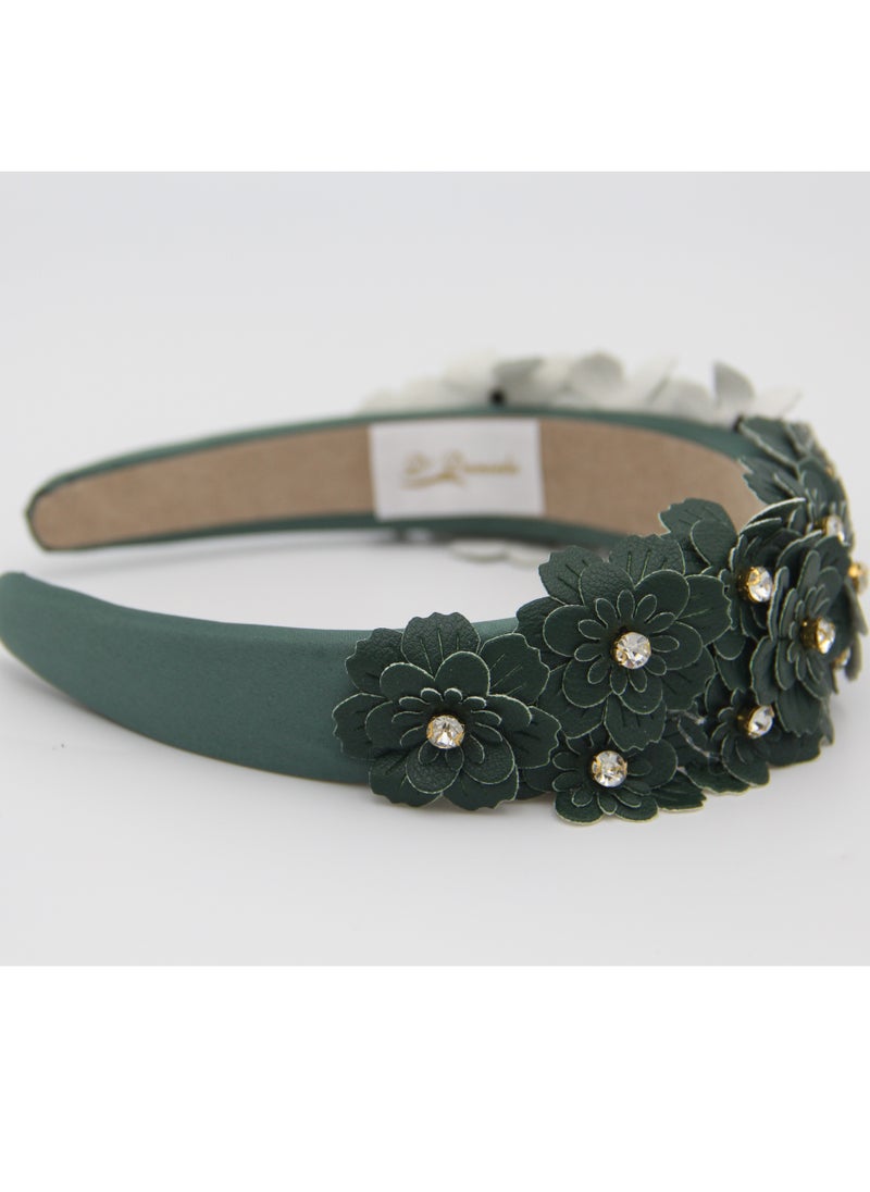 Headband Camomile For Women's and  Girls Dark Green