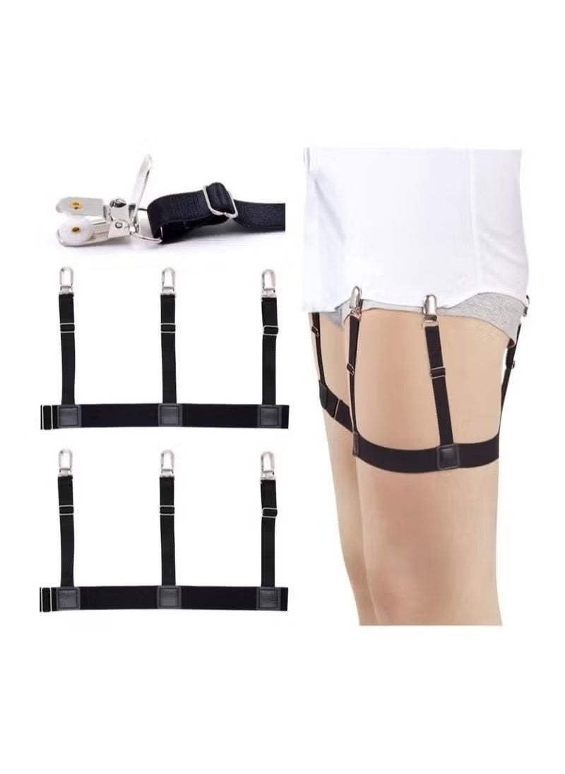 Mens Shirt Stays Holder Garters Adjustable Elastic Shirt Holder Straps