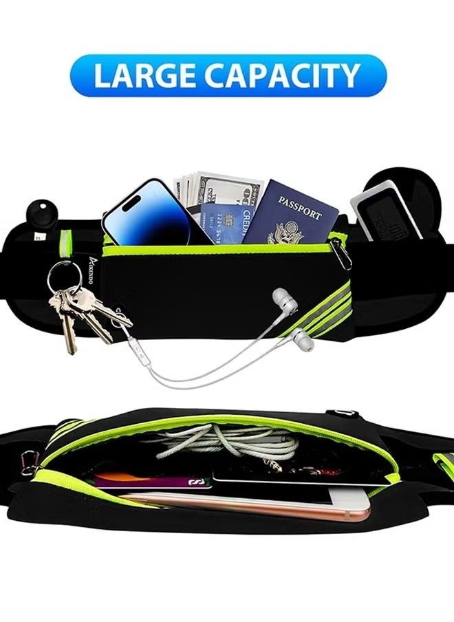 Waist Pack Bag for Hiking Cycling Workout, Reflective Runners Belt Jogging Pocket Belt, Travelling Money Phone Holder for Running