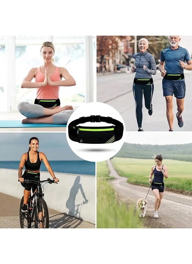 Waist Pack Bag for Hiking Cycling Workout, Reflective Runners Belt Jogging Pocket Belt, Travelling Money Phone Holder for Running