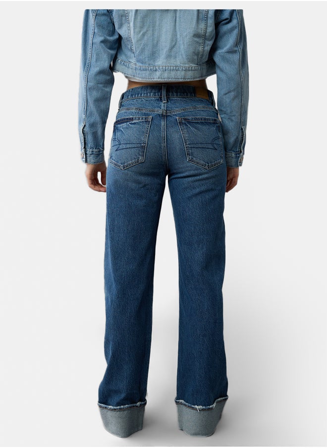 AE Stretch High-Waisted Stovepipe Cuffed Jean